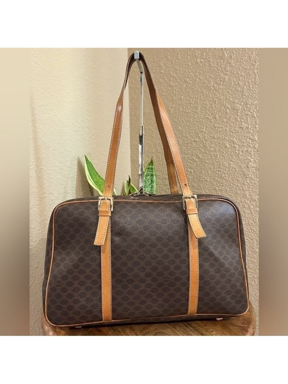 CELINE MACADAM VINTAGE SHOULDER BAG